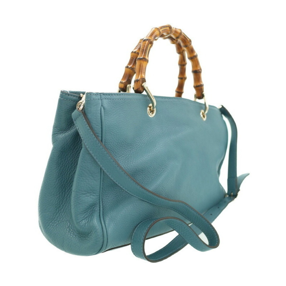 Gucci Leather Bag Bamboo Tote 2way Shopper